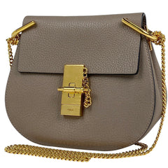 クロエ ドリュー チェーンショルダーバッグ 斜め掛け ショルダーバッグ レザー グレージュ レディース 【中古】brbag