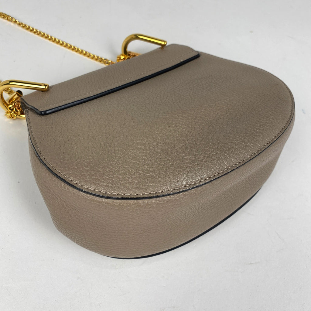 クロエ ドリュー チェーンショルダーバッグ 斜め掛け ショルダーバッグ レザー グレージュ レディース 【中古】brbag
