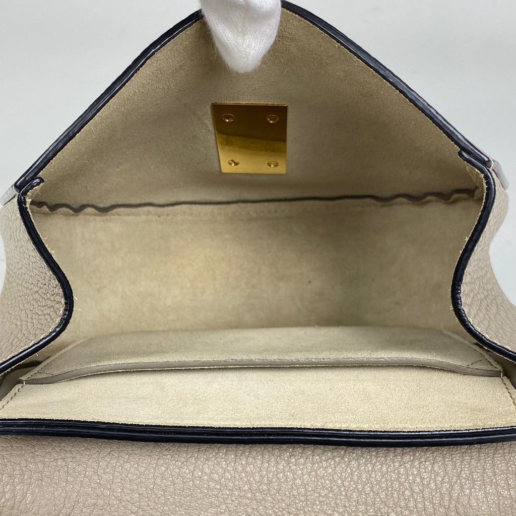 クロエ ドリュー チェーンショルダーバッグ 斜め掛け ショルダーバッグ レザー グレージュ レディース 【中古】brbag
