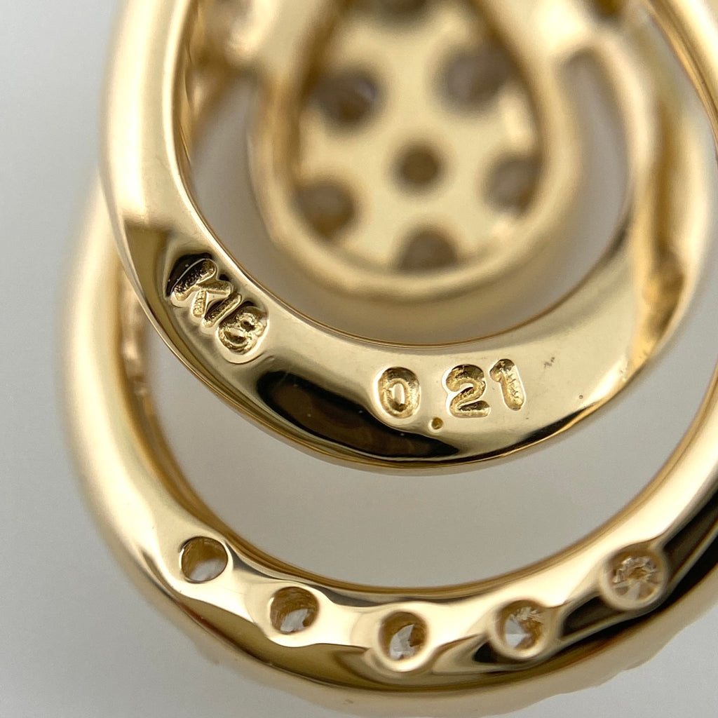 メレダイヤ デザインネックレス YG イエローゴールド ペンダント ネックレス K18 ダイヤモンド レディース 【中古】nbjwl