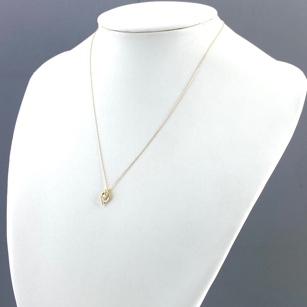 メレダイヤ デザインネックレス YG イエローゴールド ペンダント ネックレス K18 ダイヤモンド レディース 【中古】nbjwl