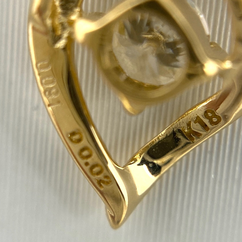 メレダイヤ デザインネックレス YG イエローゴールド ペンダント ネックレス K18 ダイヤモンド レディース 【中古】nbjwl