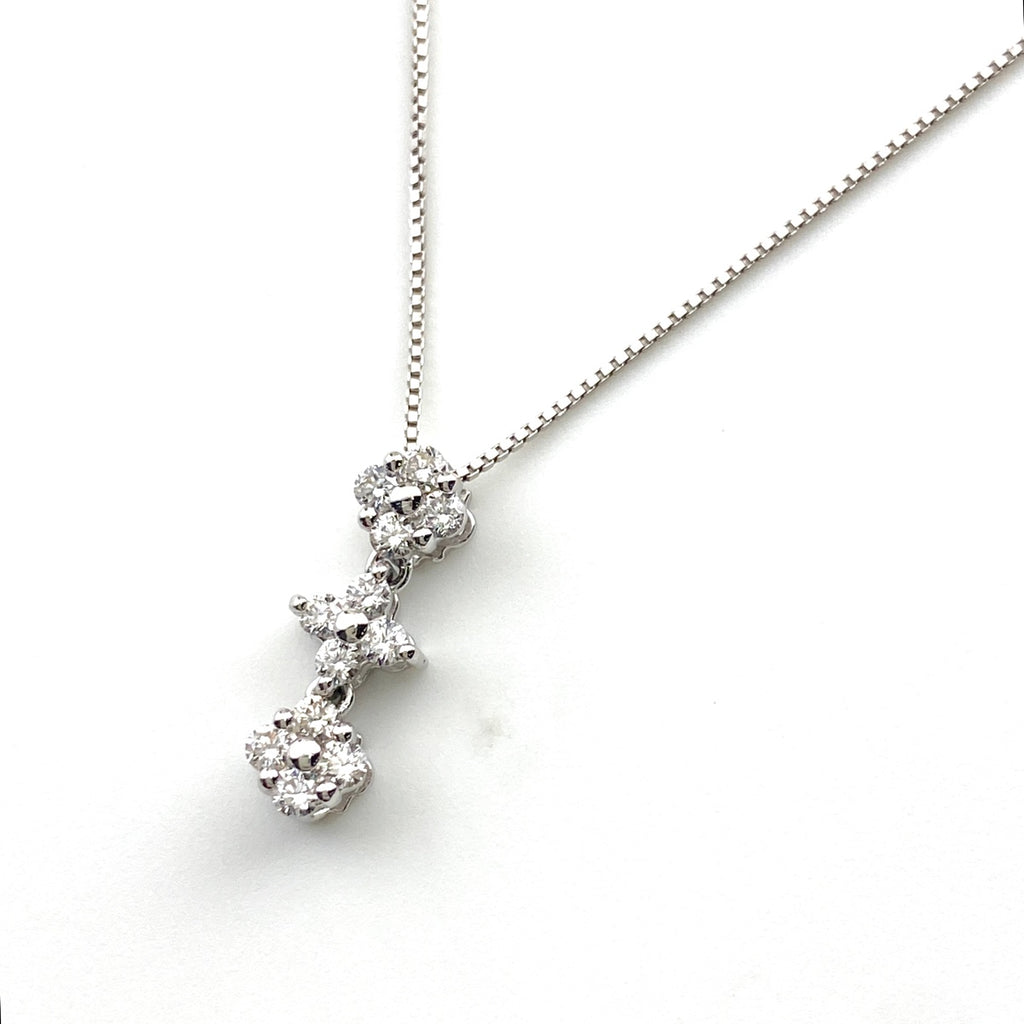 メレダイヤ デザインネックレス プラチナ ペンダント ネックレス Pt900 Pt850 ダイヤモンド レディース 【中古】nbjwl