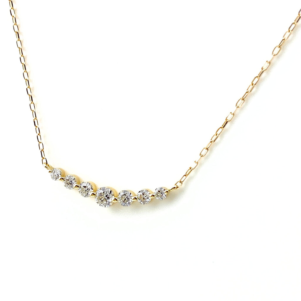 メレダイヤ デザインネックレス YG イエローゴールド ペンダント ネックレス K18 ダイヤモンド レディース 【中古】nbjwl