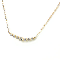 メレダイヤ デザインネックレス YG イエローゴールド ペンダント ネックレス K18 ダイヤモンド レディース 【中古】nbjwl