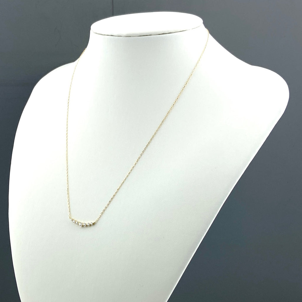 メレダイヤ デザインネックレス YG イエローゴールド ペンダント ネックレス K18 ダイヤモンド レディース 【中古】nbjwl
