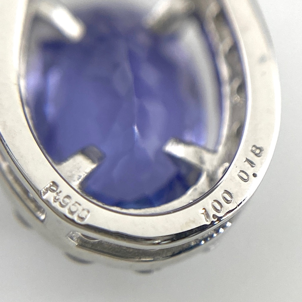 タンザナイト デザインネックレス プラチナ メレダイヤ ペンダント ネックレス Pt950 Pt850 タンザナイト レディース 【中古】nbjwl