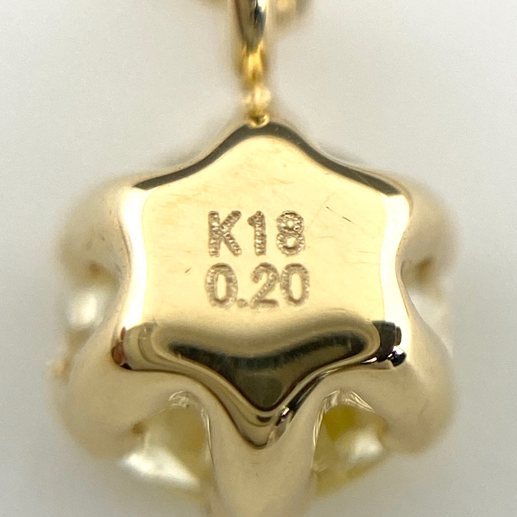 ダイヤモンド デザインネックレス YG イエローゴールド ペンダント ネックレス K18 ダイヤモンド レディース 【中古】nbjwl