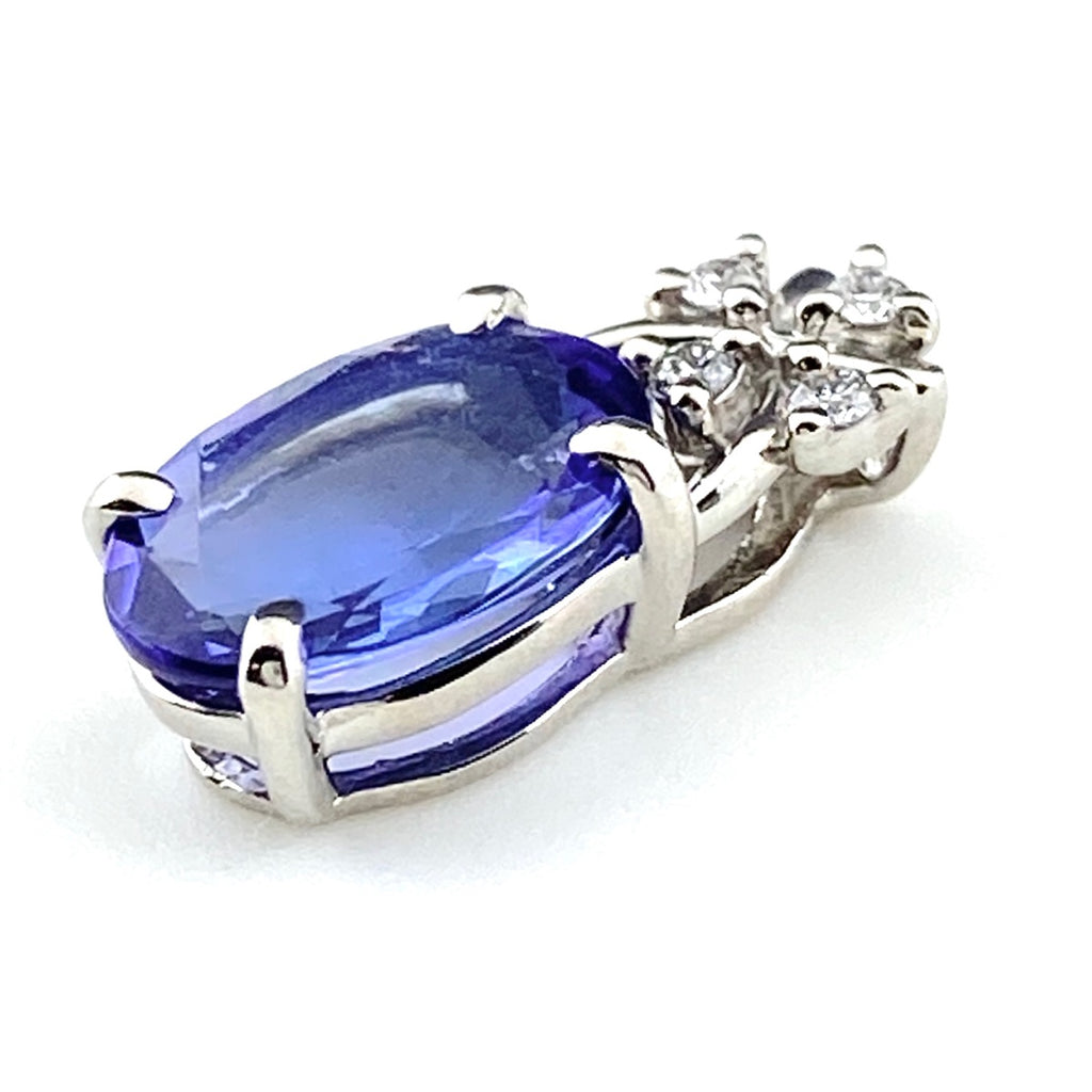 タンザナイト デザインペンダントトップ プラチナ メレダイヤ ペンダントトップ Pt900 タンザナイト ダイヤモンド レディース 【中古】nbjwl