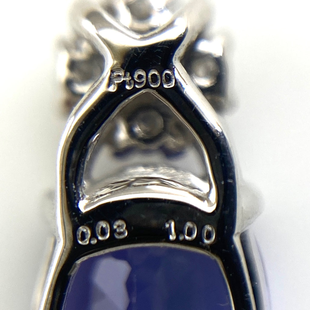 タンザナイト デザインペンダントトップ プラチナ メレダイヤ ペンダントトップ Pt900 タンザナイト ダイヤモンド レディース 【中古】nbjwl