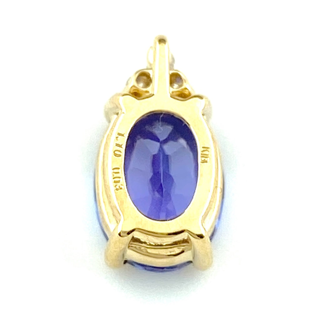 タンザナイト デザインペンダントトップ YG イエローゴールド メレダイヤ ペンダントトップ K18 タンザナイト ダイヤモンド レディース 【中古】nbjwl