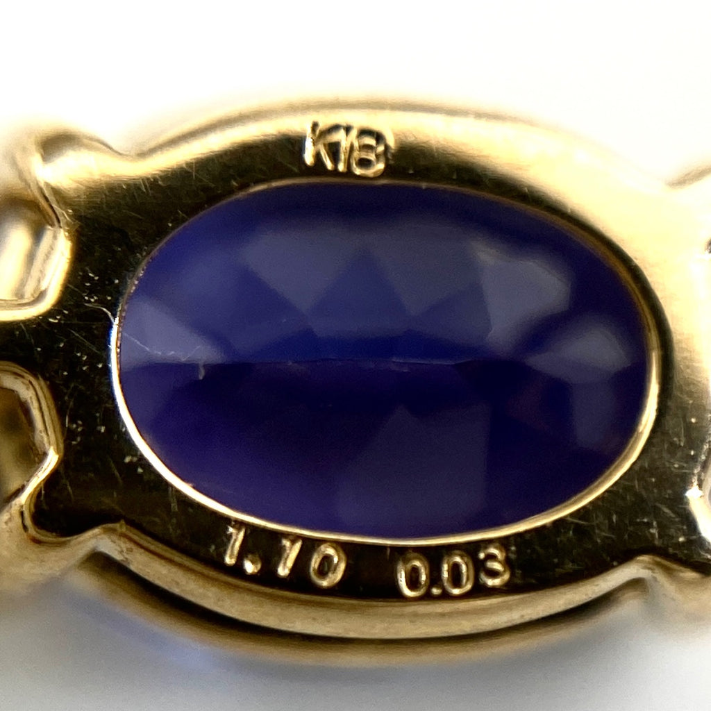 タンザナイト デザインペンダントトップ YG イエローゴールド メレダイヤ ペンダントトップ K18 タンザナイト ダイヤモンド レディース 【中古】nbjwl