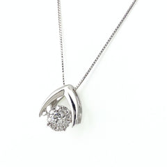 メレダイヤ デザインネックレス WG ホワイトゴールド ペンダント ネックレス K18 WG ダイヤモンド レディース 【中古】nbjwl