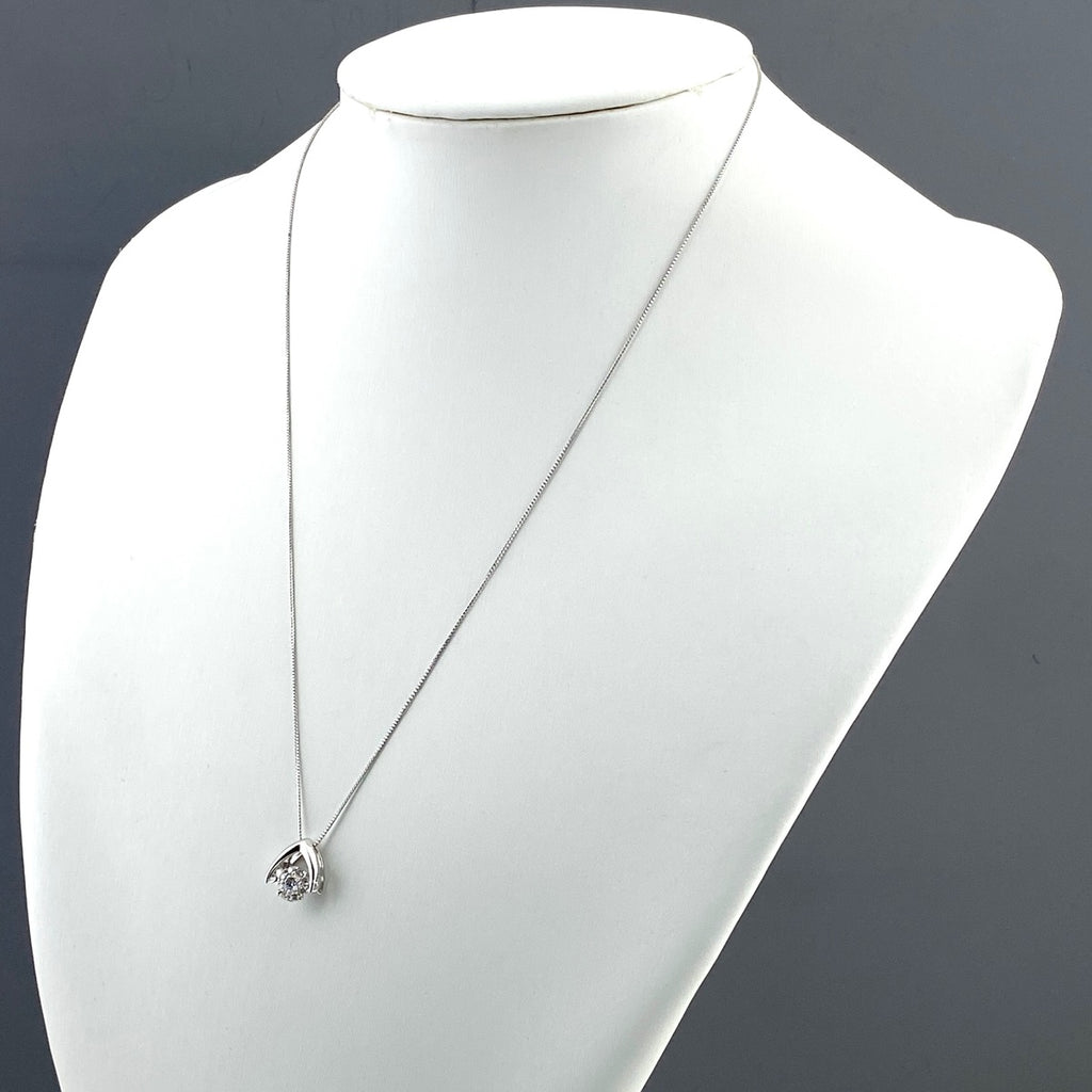 メレダイヤ デザインネックレス WG ホワイトゴールド ペンダント ネックレス K18 WG ダイヤモンド レディース 【中古】nbjwl