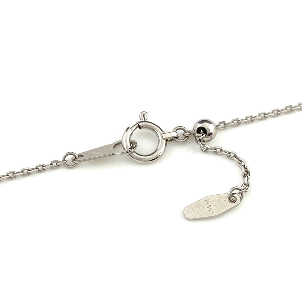 クローバーモチーフ デザインネックレス プラチナ ペンダント メレダイヤ ダイヤモンド 三つ葉 ネックレス Pt900 Pt850 サファイア レディース 【中古】 
 ラッピング可