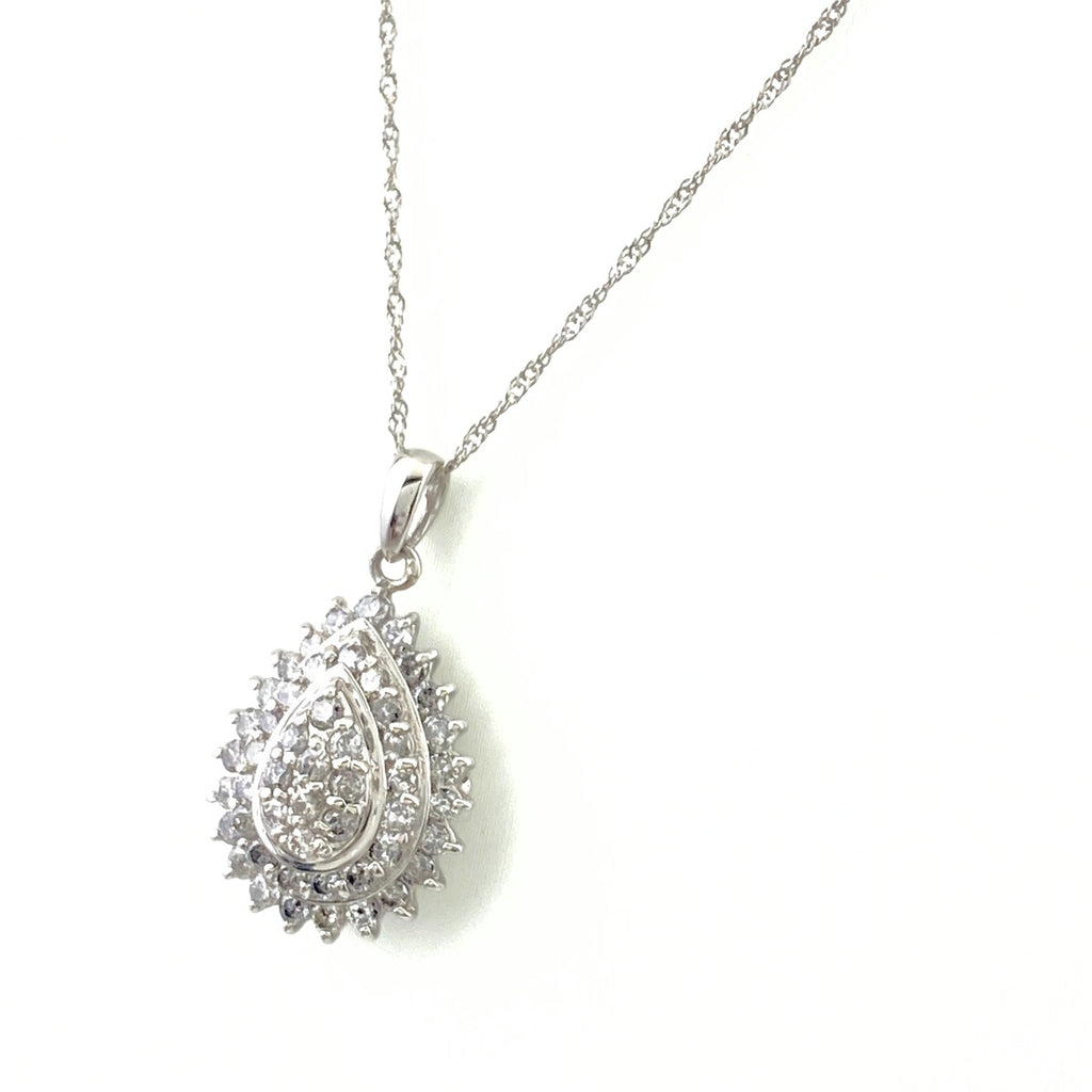 メレダイヤ デザインネックレス プラチナ ペンダント ネックレス Pt900 Pt850 ダイヤモンド レディース 【中古】nbjwl