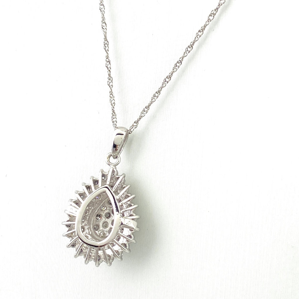 メレダイヤ デザインネックレス プラチナ ペンダント ネックレス Pt900 Pt850 ダイヤモンド レディース 【中古】nbjwl