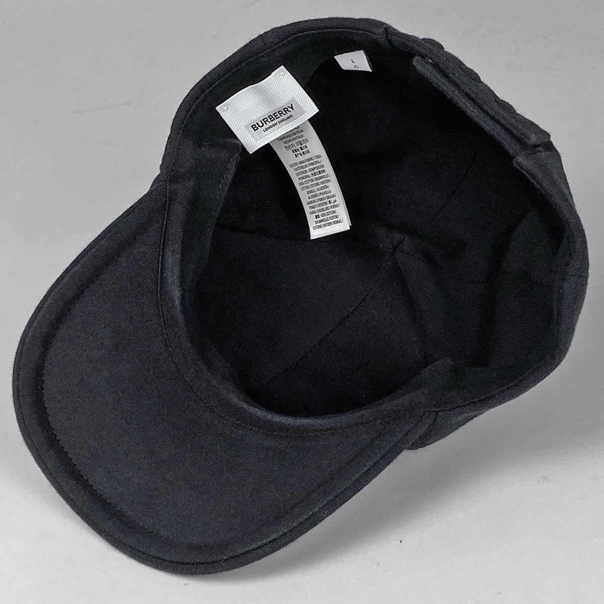 Burberry TB Logo Black Cap Size S Black with Check Design | eBay