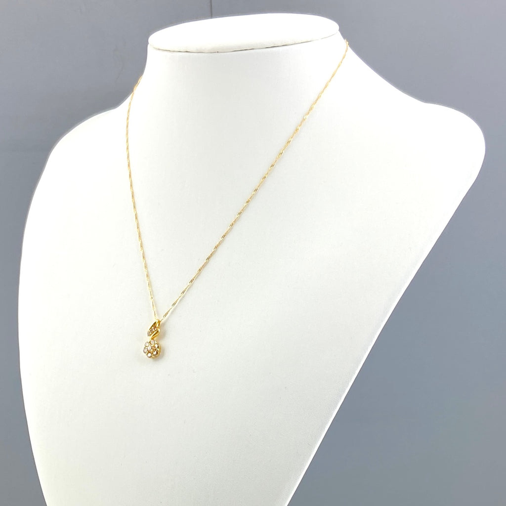 メレダイヤ デザインネックレス YG イエローゴールド ペンダント ネックレス K18 ダイヤモンド レディース 【中古】nbjwl