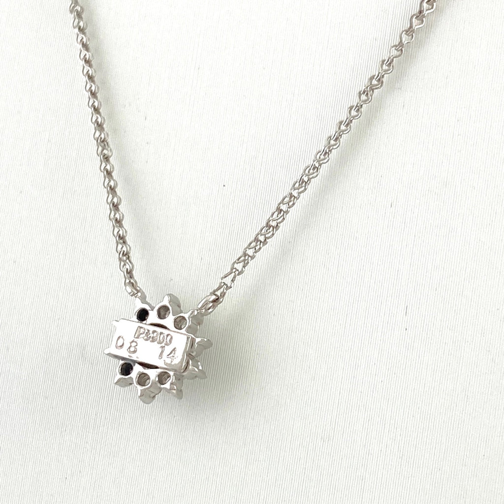 フラワーモチーフ デザインネックレス プラチナ ペンダント メレダイヤ 花 ネックレス Pt900 Pt850 ダイヤモンド レディース 【中古】nbjwl