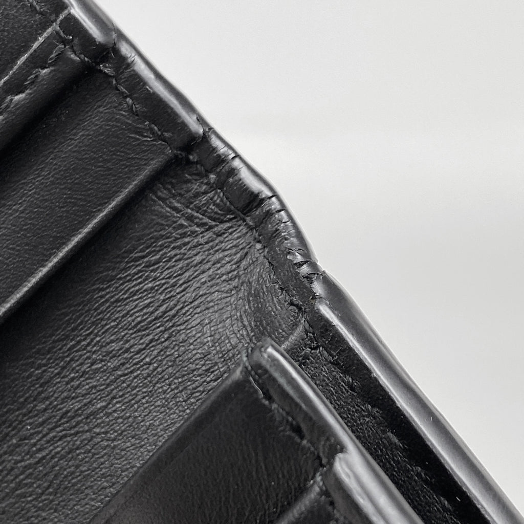 ボッテガヴェネタ イントレチャート 二つ折り 長財布 ナッパ 長財布 レザー ブラック レディース 【中古】brbag