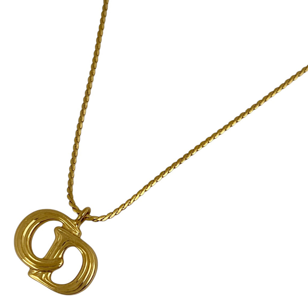 クリスチャンディオール ロゴ ネックレス CD ネックレス GP ゴールド レディース 【中古】bracc