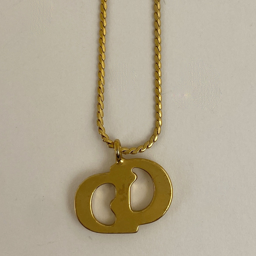 クリスチャンディオール ロゴ ネックレス CD ネックレス GP ゴールド レディース 【中古】bracc