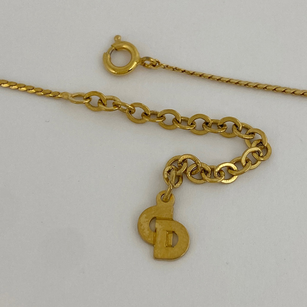 クリスチャンディオール ロゴ ネックレス CD ネックレス GP ゴールド レディース 【中古】bracc