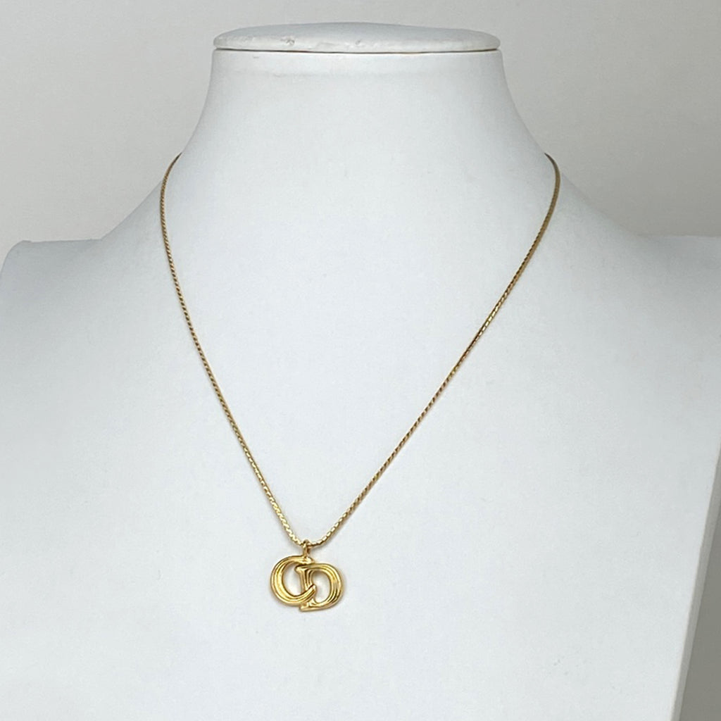 クリスチャンディオール ロゴ ネックレス CD ネックレス GP ゴールド レディース 【中古】bracc