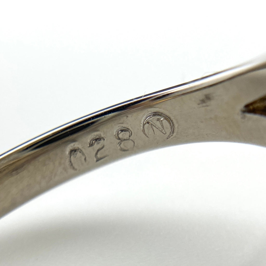 ファイアオパール デザインリング プラチナ 指輪 メレダイヤ リング 13号 Pt900 ダイヤモンド レディース 【中古】nbjwl