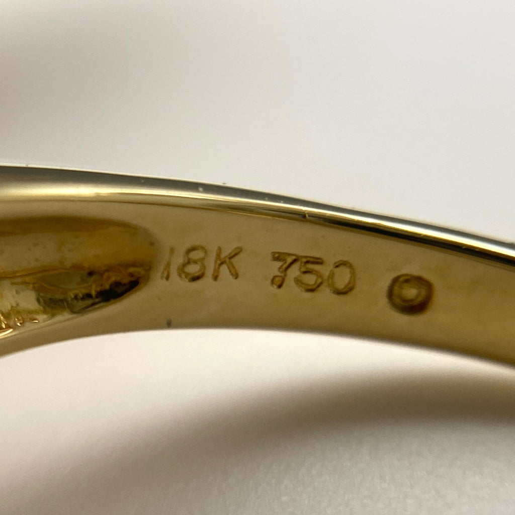 ルビー デザインリング YG イエローゴールド 指輪 メレダイヤ リング 13号 750 ルビー ダイヤモンド レディース 【中古】nbjwl
