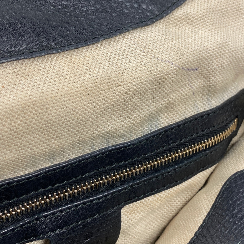 グッチ ロゴ ショルダーバッグ 肩掛け Dリング ショルダーバッグ レザー ブラック 268747 レディース 【中古】 brbag