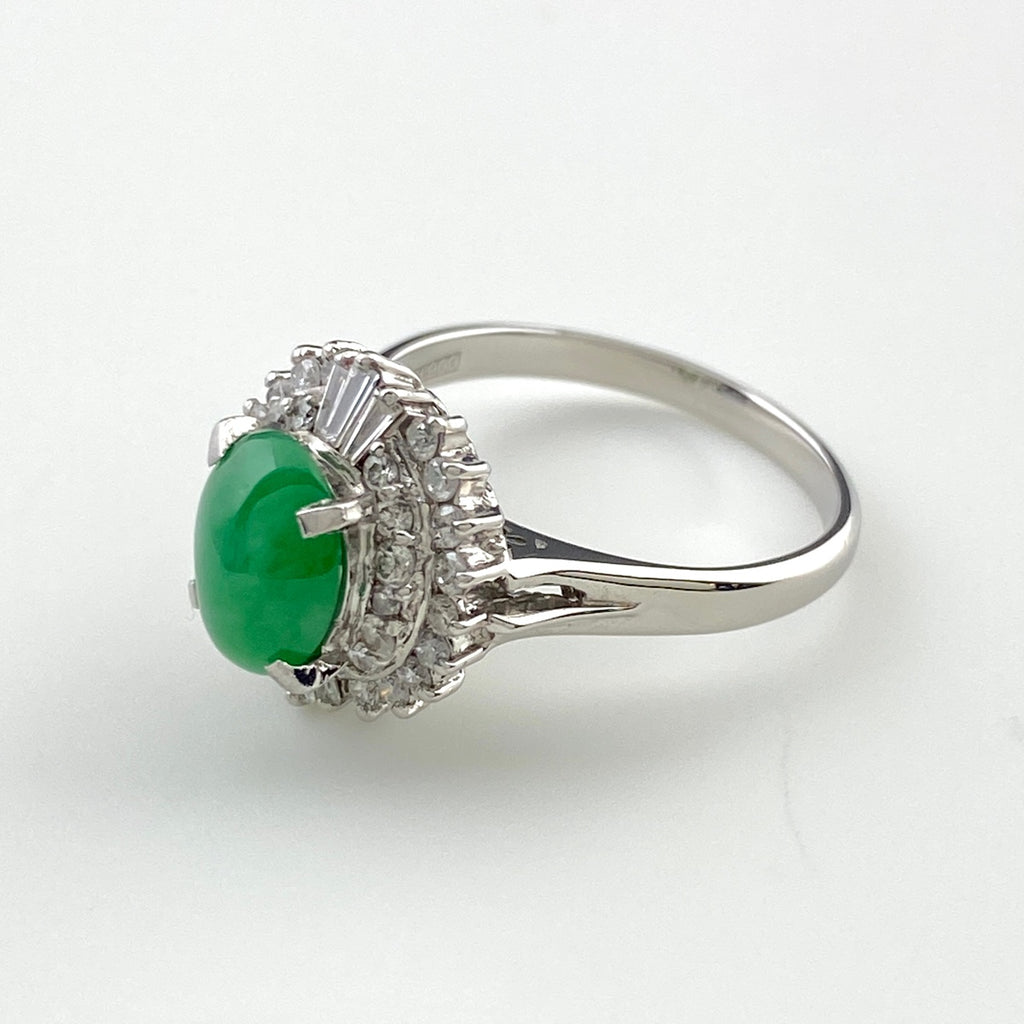 PT900 ヒスイ リング プラチナ 12号 ダイヤモンド 0.60CT レディース 中古 nbjwl