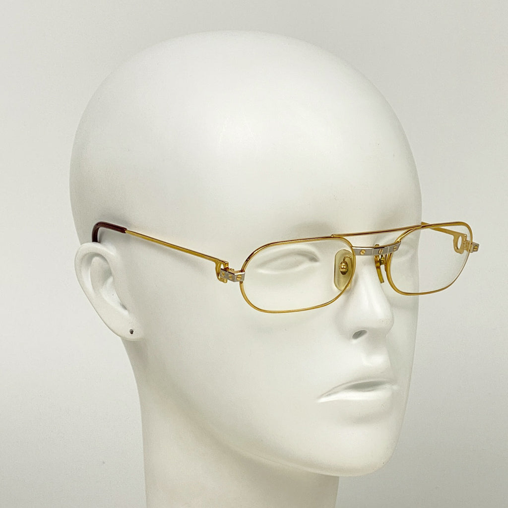 カルティエ ロゴ メガネ サントス アイウェア 眼鏡 GP ゴールド レディース 【中古】 
 ラッピング可