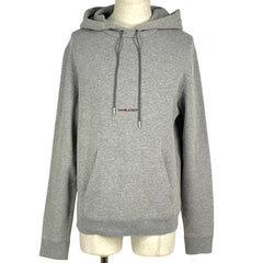 イヴ・サンローラン ロゴ パーカー フーディ トップス パーカー コットン ポリエステル グレー メンズ 【中古】 brapp