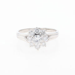 メレダイヤ デザインリング プラチナ 指輪 リング 8号 Pt900 ダイヤモンド レディース 【中古】nbjwl