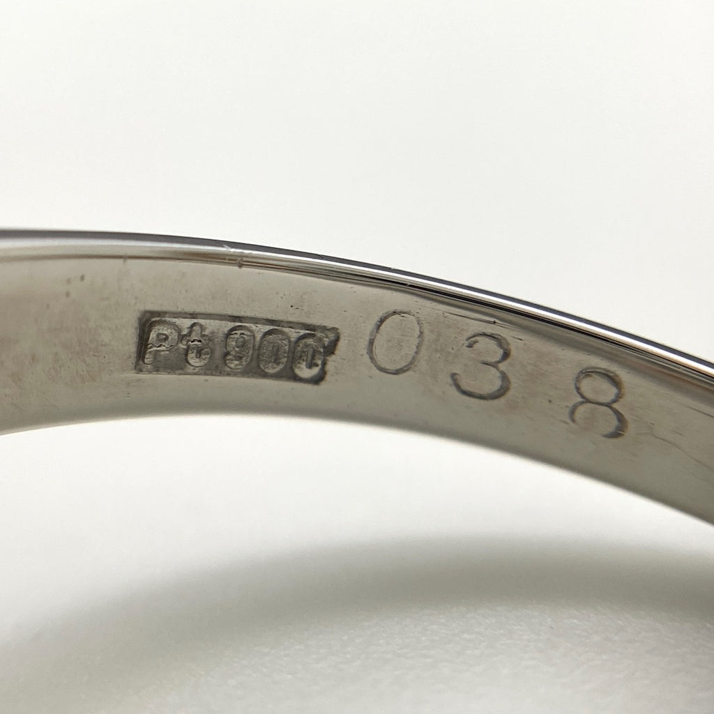 エメラルド デザインリング プラチナ 指輪 メレダイヤ リング 14号 Pt900 エメラルド ダイヤモンド レディース 【中古】nbjwl