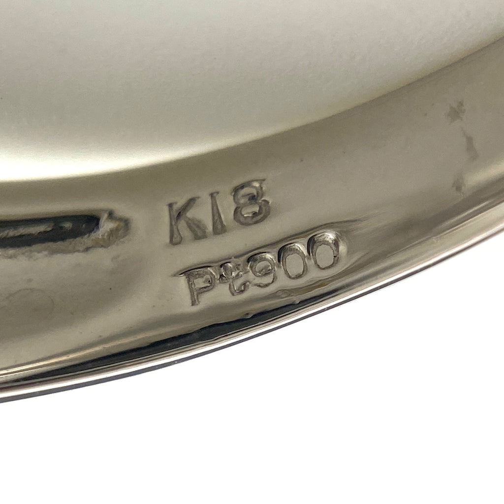 メレダイヤ デザインリング プラチナ YG イエローゴールド 指輪 リング 12号 Pt900 K18 ダイヤモンド レディース 【中古】nbjwl