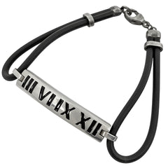 ティファニー アトラス ラバー ブレスレット 腕輪 ブレスレット シルバー925 シルバー ブラック レディース ブランドアクセサリー 【中古】bracc