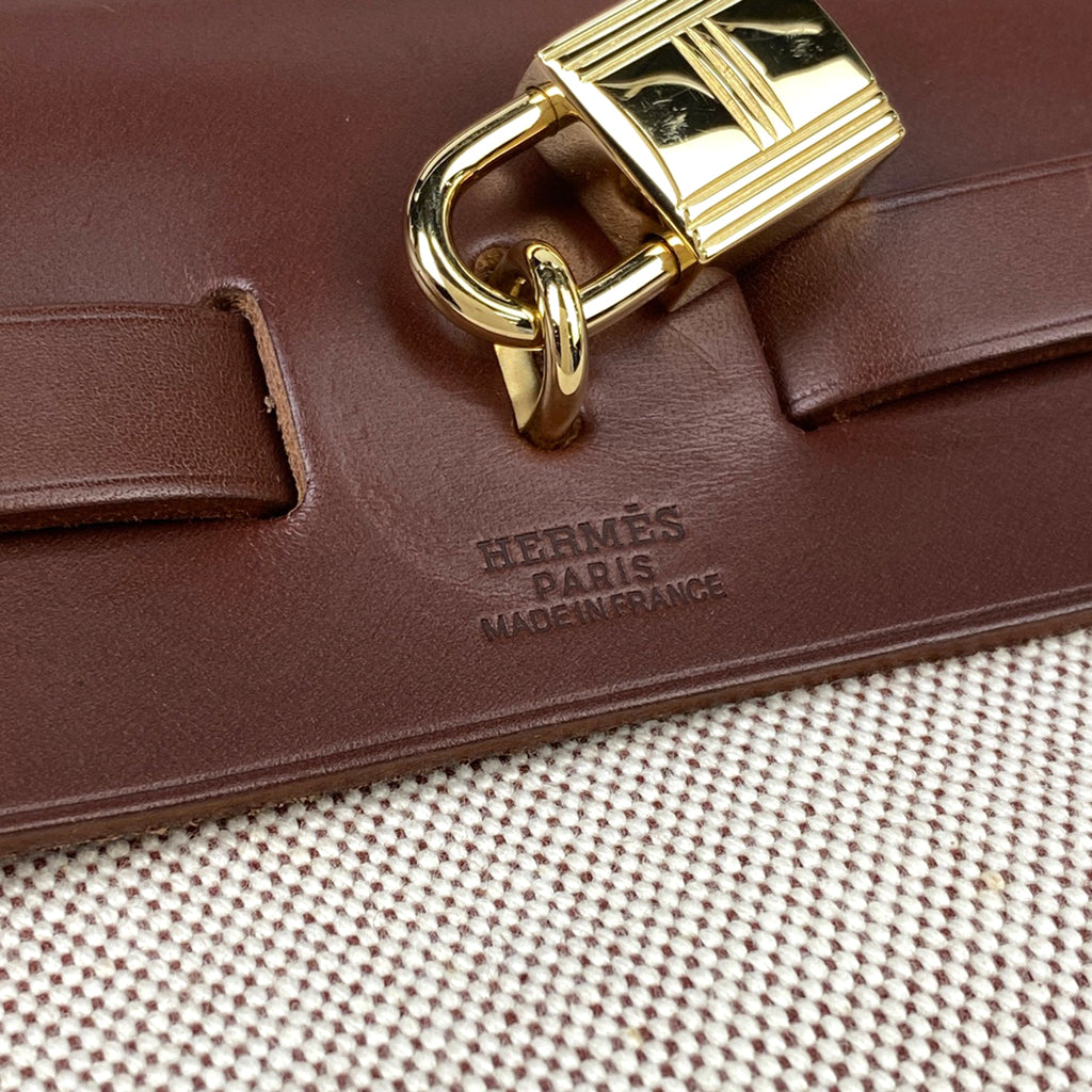 エルメス エールバッグ PM 2WAY ショルダーバッグ ハンドバッグ トワルアッシュ ナチュラル ブラウン □E レディース 【中古】brbag