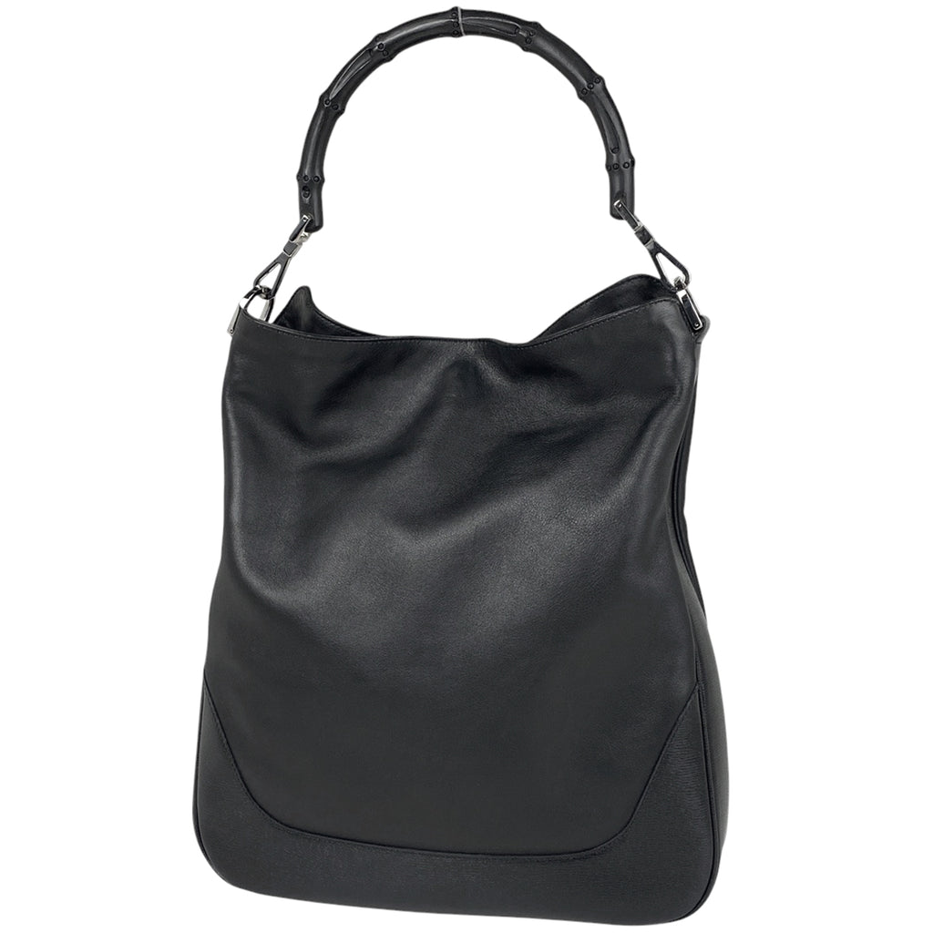 グッチ レザー ハンドバッグ 2WAY ショルダーバッグ バンブー ハンドバッグ レザー ブラック 0014058 レディース 【中古】brbag