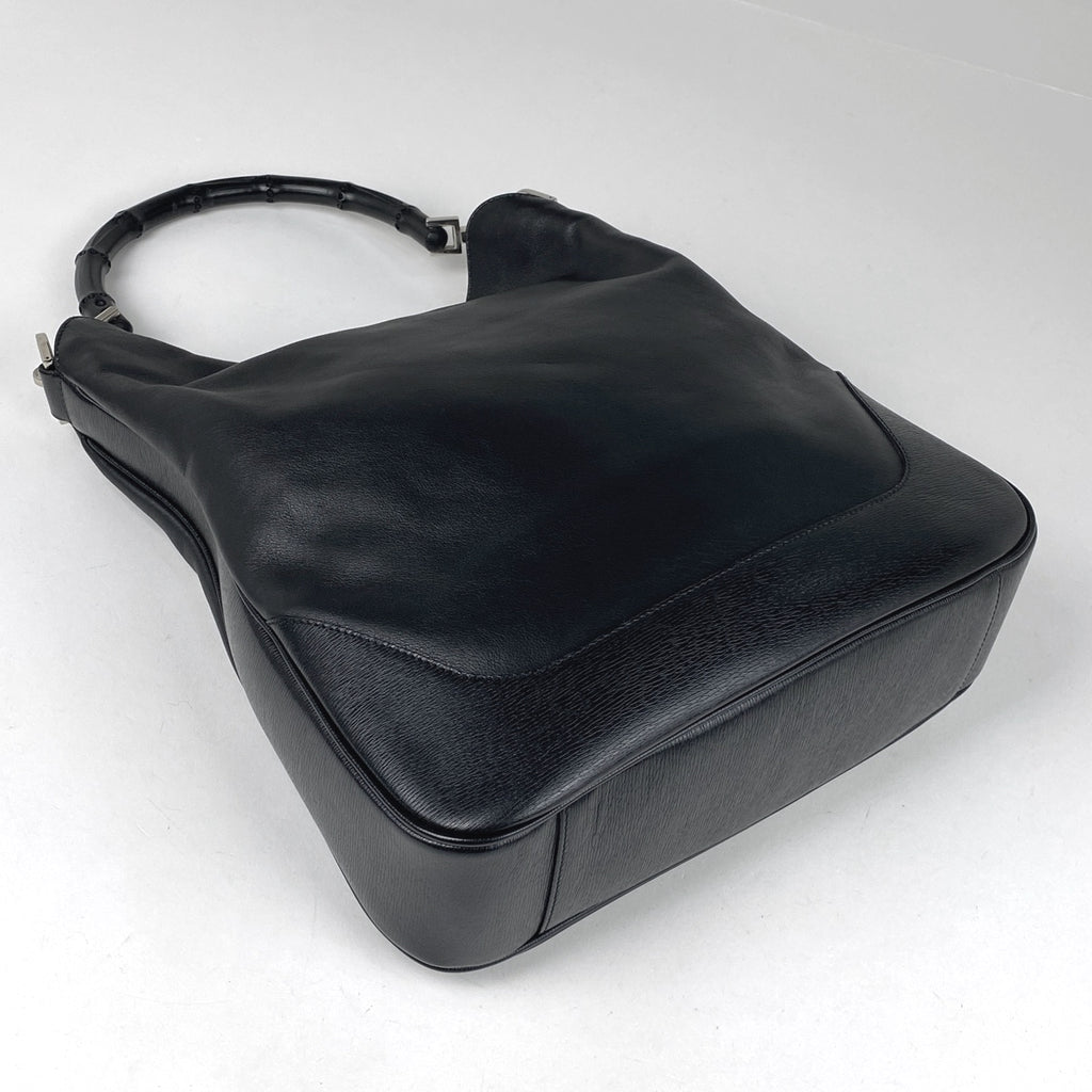 グッチ レザー ハンドバッグ 2WAY ショルダーバッグ バンブー ハンドバッグ レザー ブラック 0014058 レディース 【中古】brbag