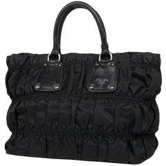 プラダ ロゴ トートバッグ ハンドバッグ ギャザー トートバッグ ナイロン ネロ(ブラック) レディース 【中古】brbag