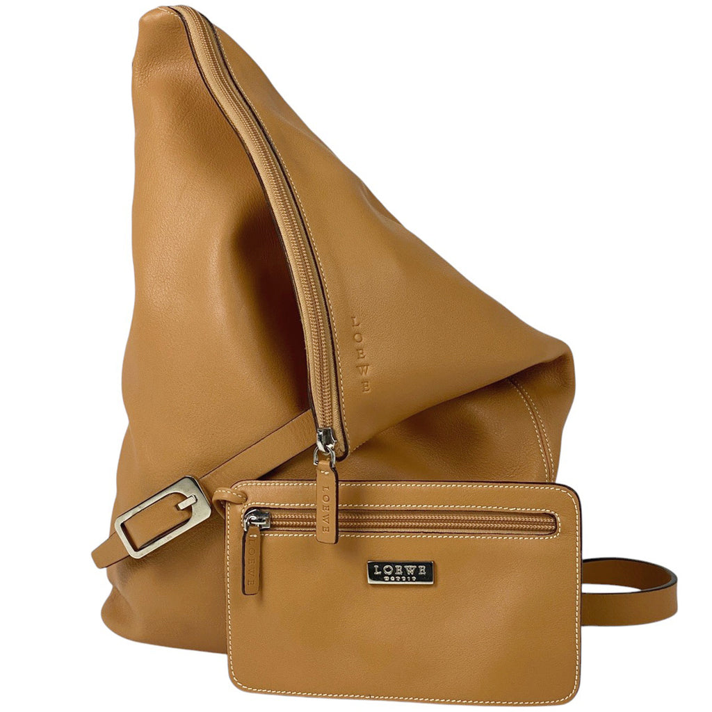 ロエベ ロゴ ショルダーバッグ ボディバッグ ショルダーバッグ レザー ブラウン レディース 【中古】brbag