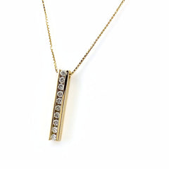 メレダイヤ デザインネックレス YG イエローゴールド ペンダント ネックレス K18 ダイヤモンド レディース 【中古】nbjwl