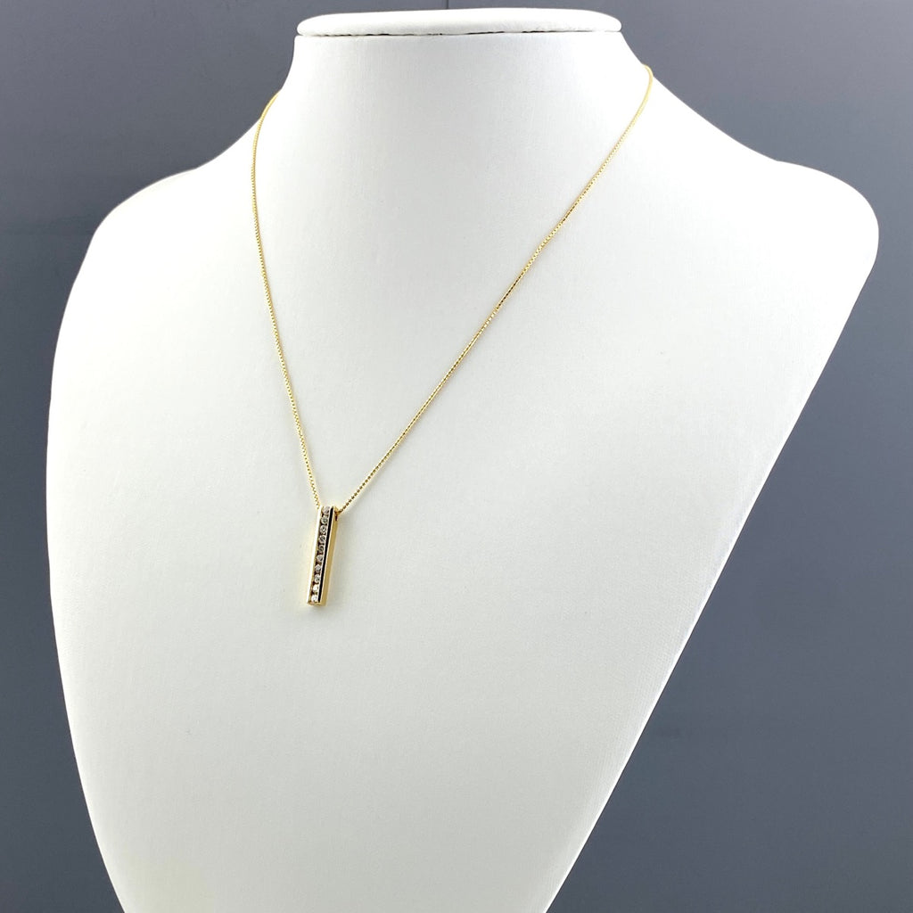 【最終値引き】 メレダイヤ デザインネックレス YG イエローゴールド ペンダント ネックレス K18 ダイヤモンド レディース 【中古】nbjwl
