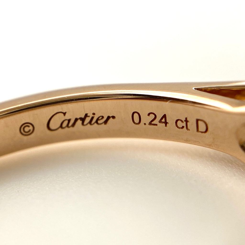 カルティエ ソリテール リング PG ピンクゴールド 指輪 ダイヤモンド 1Pダイヤ ソリティア リング 8.5号 750 ダイヤモンド レディース 【中古】brjwl