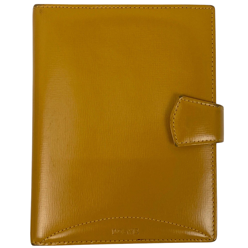 ロエベ ロゴ 手帳カバー アドレス帳  手帳 レザー イエロー レディース 【中古】brbag