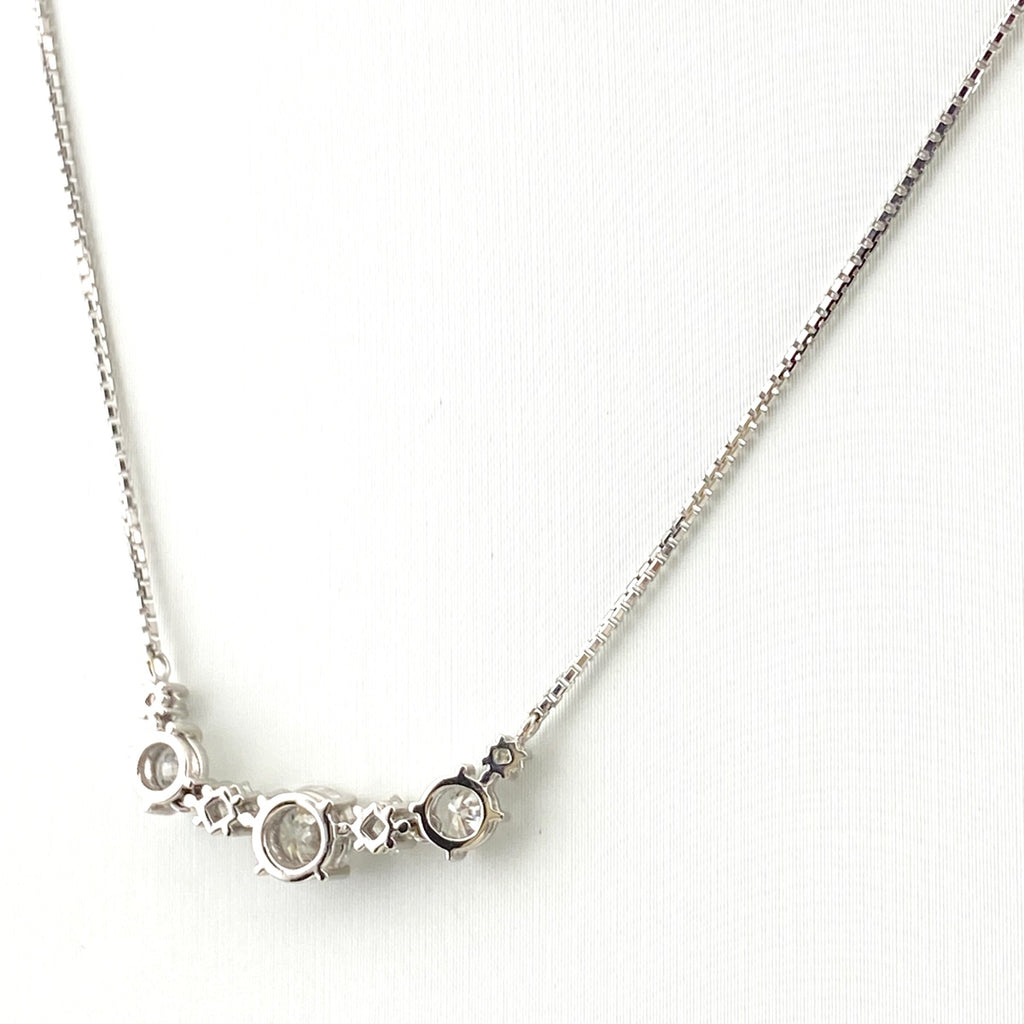 【最終値引き】 メレダイヤ デザインネックレス プラチナ ペンダント ネックレス Pt850 ダイヤモンド レディース 【中古】nbjwl