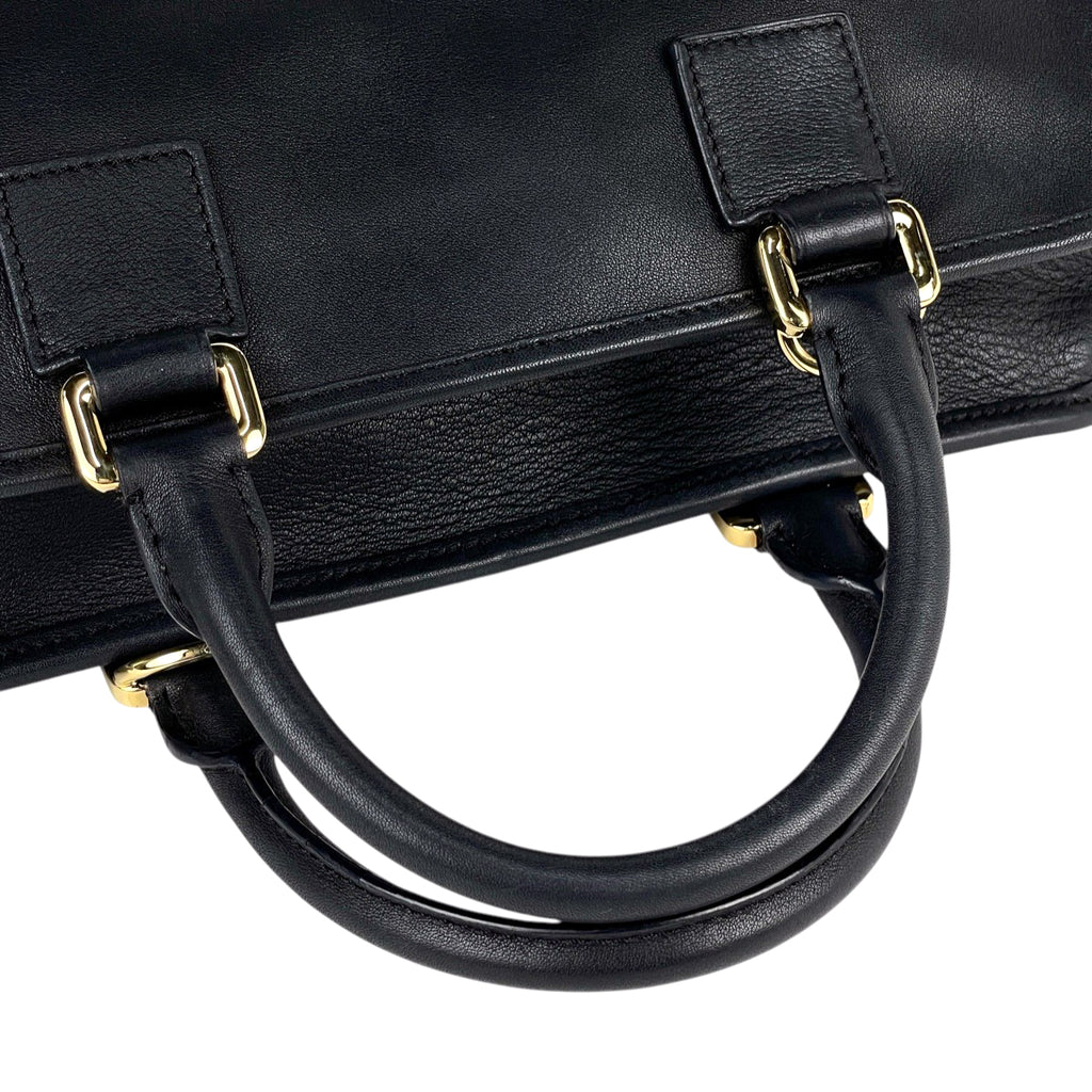 ロエベ アマソナ 28 2WAY ショルダーバッグ ハンドバッグ レザー ブラック レディース 【中古】brbag